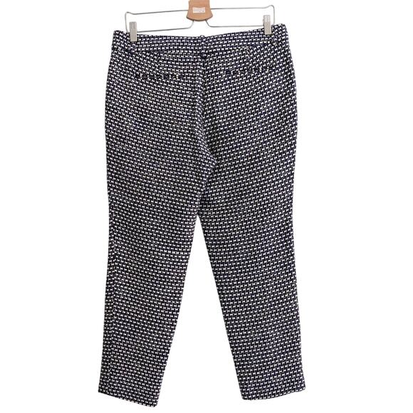 J. Crew Cafe Capri Dress Pants Mid Rise Straight Leg Metallic Tweed Size 6 Blue - Picture 2 of 8